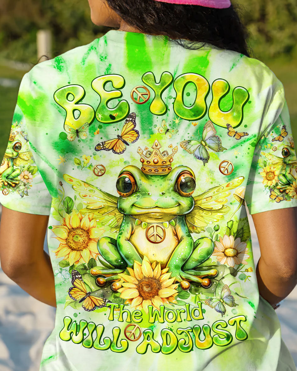 BE YOU THE WORLD WILL ADJUST FROG TIE DYE ALL OVER PRINT - TLTR0407244