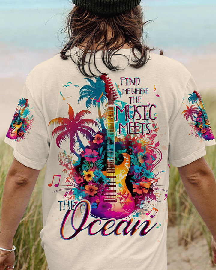 FIND ME WHERE THE MUSIC MEETS THE OCEAN GUITAR ALL OVER PRINT - TLTW1305232