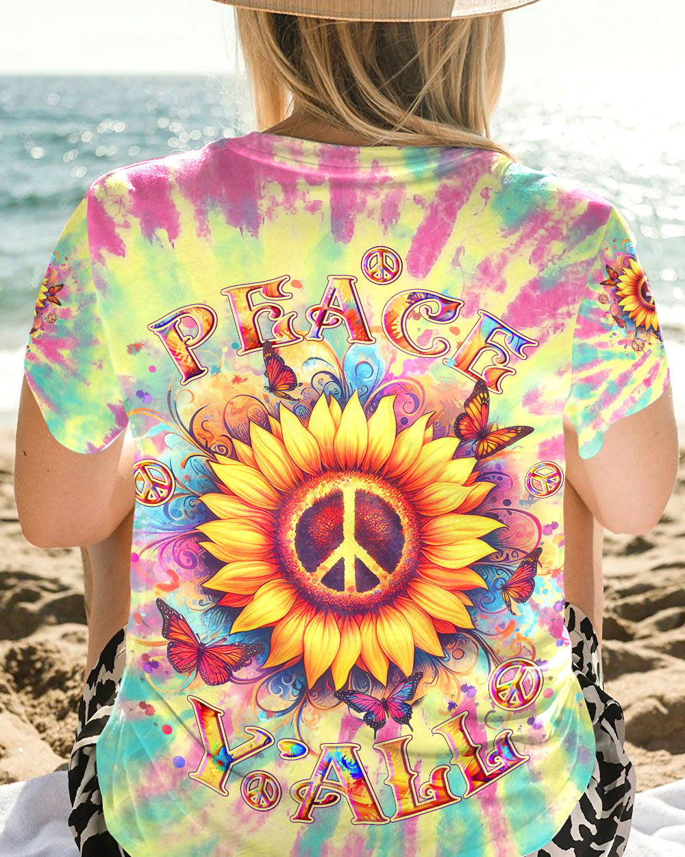 PEACE Y'ALL TIE DYE ALL OVER PRINT - YHLT2911232