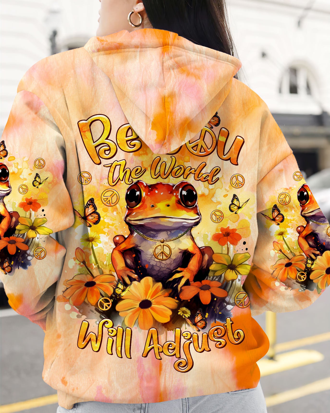 BE YOU THE WORLD WILL ADJUST FROG FLOWER  ALL OVER PRINT - TLTR1112235