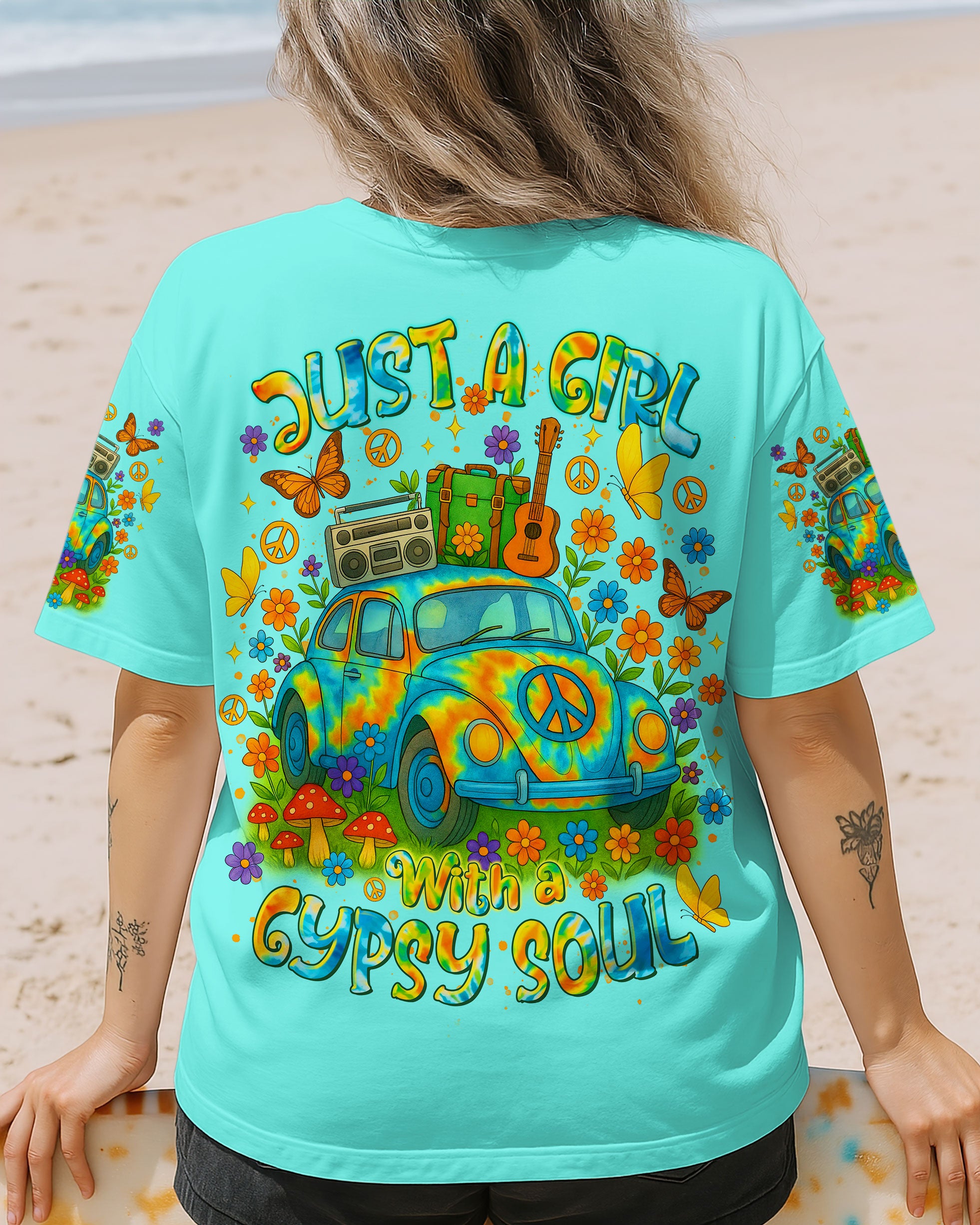 JUST A GIRL WITH A GYPSY SOUL CAR TIE DYE ALL OVER PRINT - TLTR2504251