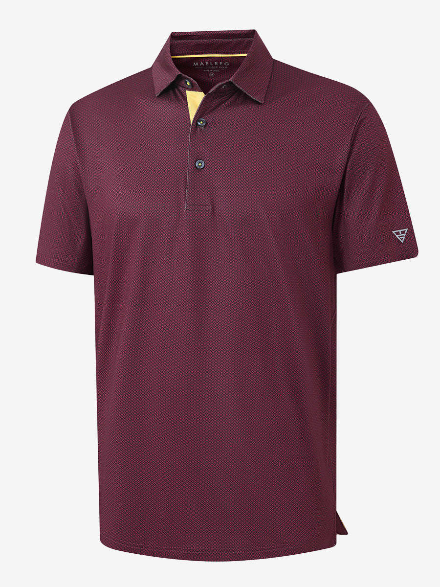 Swing in Style: 4-Way Stretch Performance Printed Golf Polo
