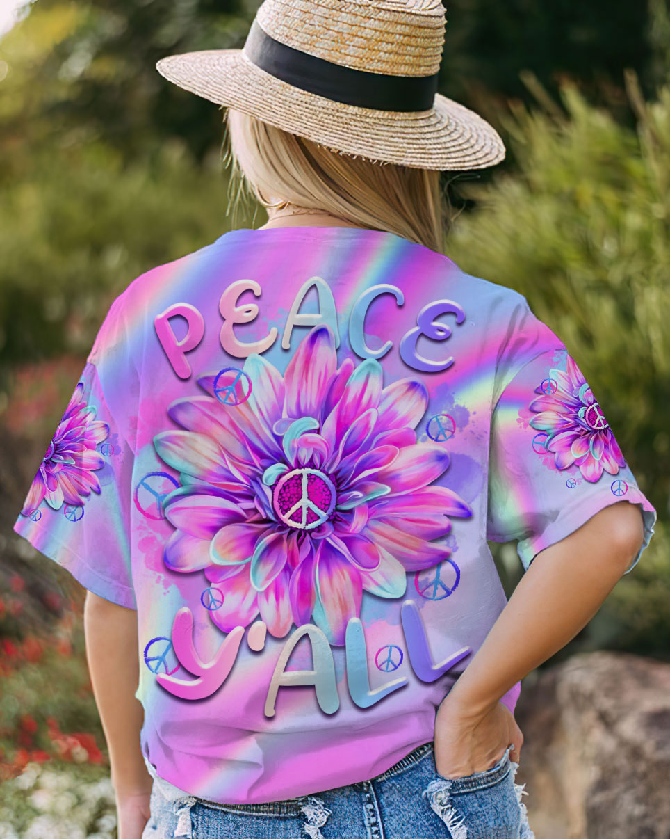 PEACE Y'ALL FLOWER TIE DYE ALL OVER PRINT - TLTR0407231