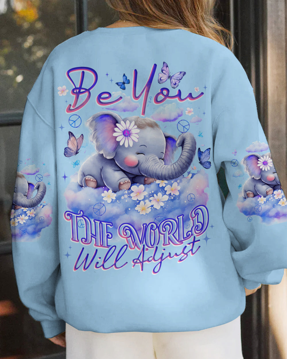 BE YOU THE WORLD WILL ADJUST ELEPHANT ALL OVER PRINT - TYTD2808237