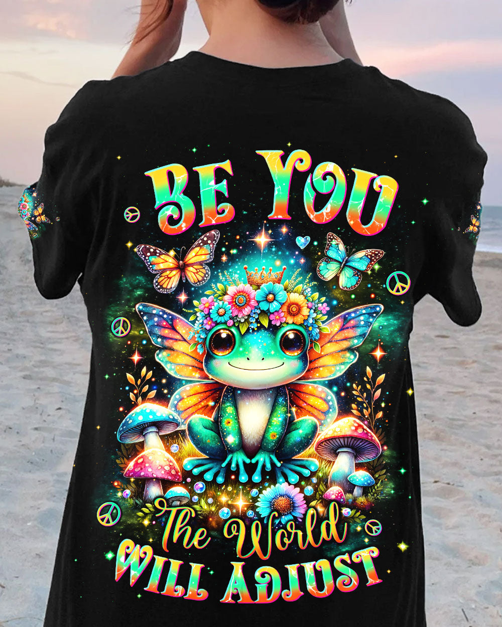 BE YOU THE WORLD WILL ADJUST FROG ALL OVER PRINT - TLNT3101241