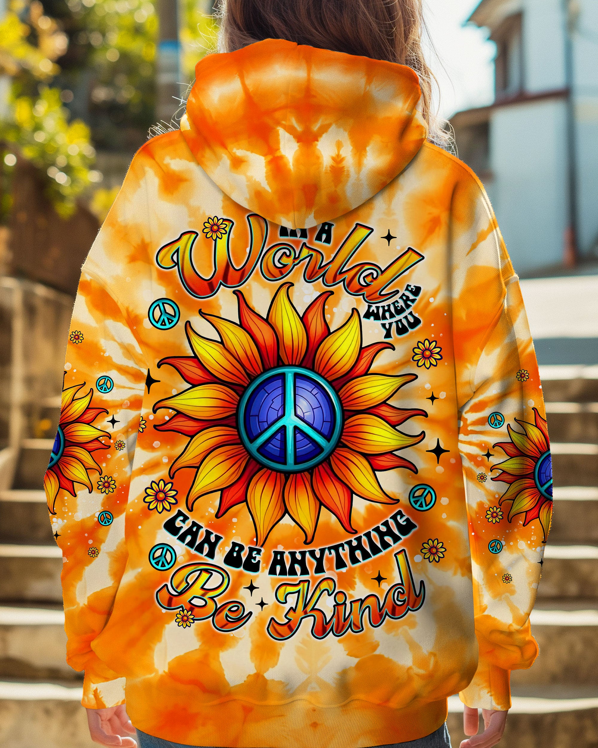 BE KIND SUNFLOWER TIE DYE ALL OVER PRINT - TLNT1006253