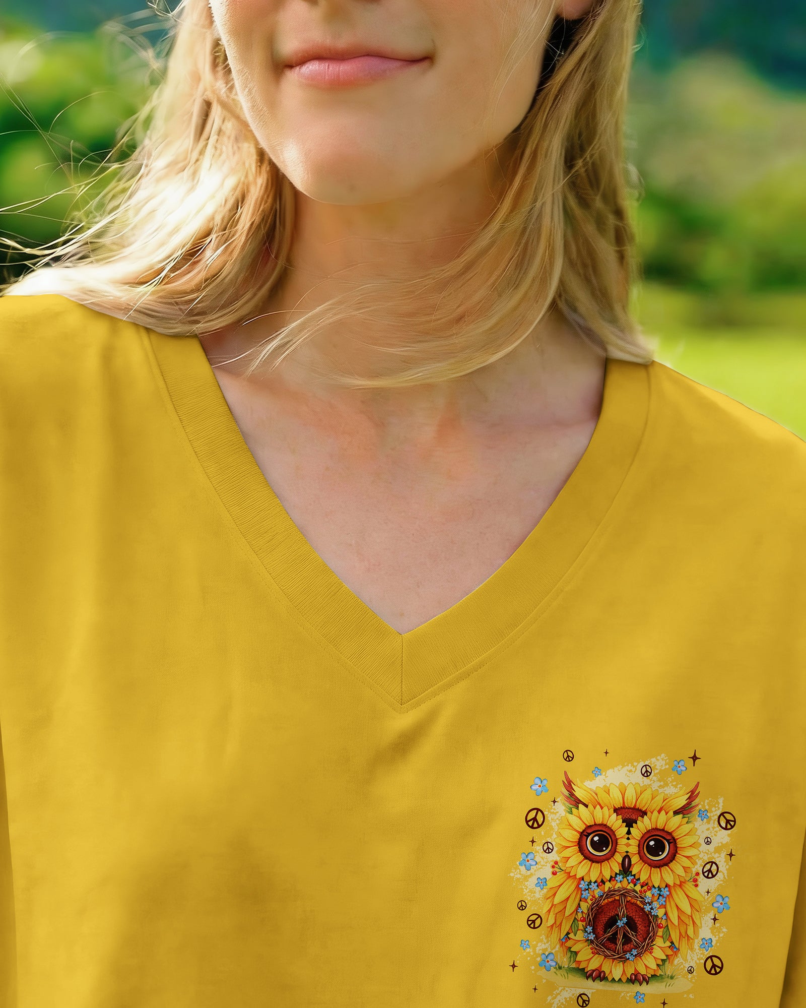 WHISPER WORDS OF WISDOM LET IT BE OWL SUNFLOWER ALL OVER PTINT - TYQY2303262