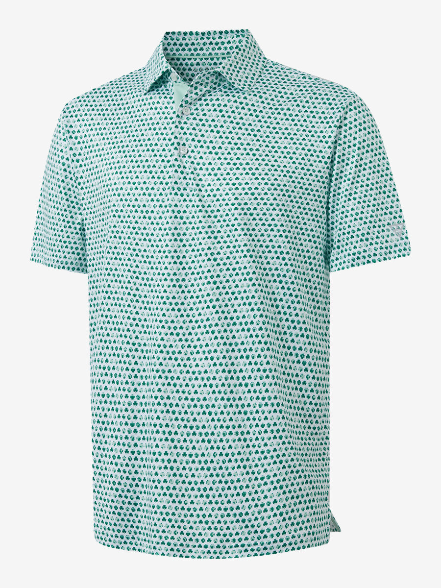 Swing in Style: 4-Way Stretch Performance Printed Golf Polo