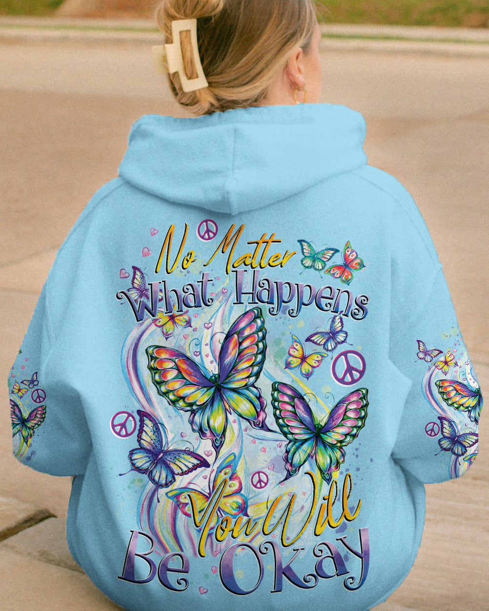 YOU WILL BE OKAY BUTTERFLY ALL OVER PRINT - TYTD1801242