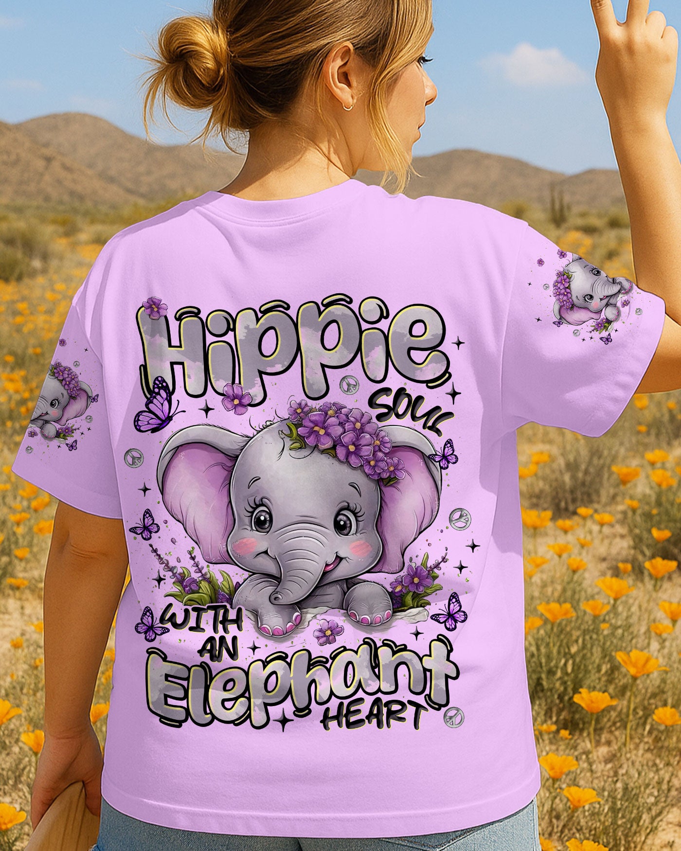 HIPPIE SOUL WITH AN ELEPHANT HEART ALL OVER PRINT - TLNT2107251