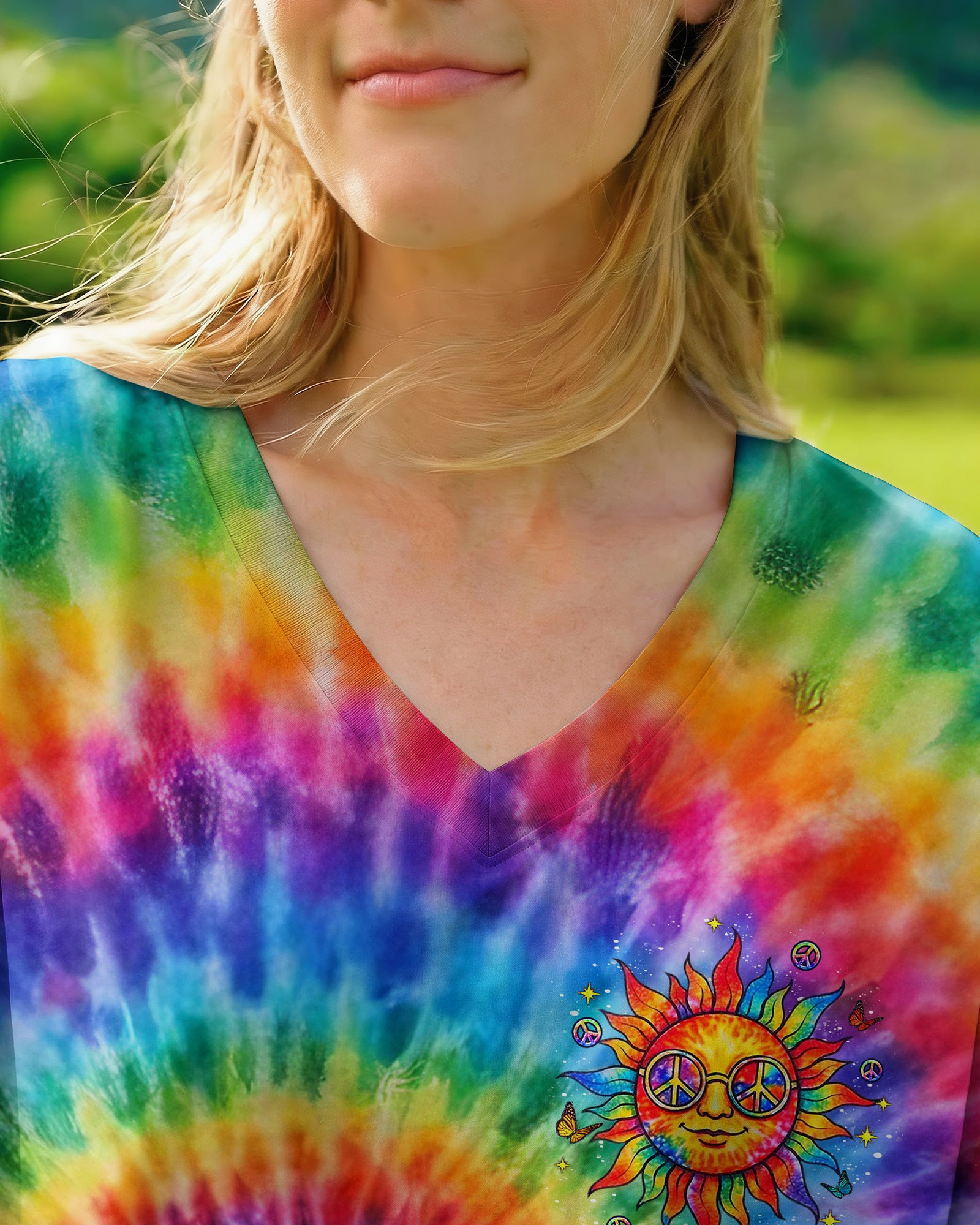 BE YOU THE WORLD WILL ADJUST HIPPIE SUN ALL OVER PRINT - YHLT2502261