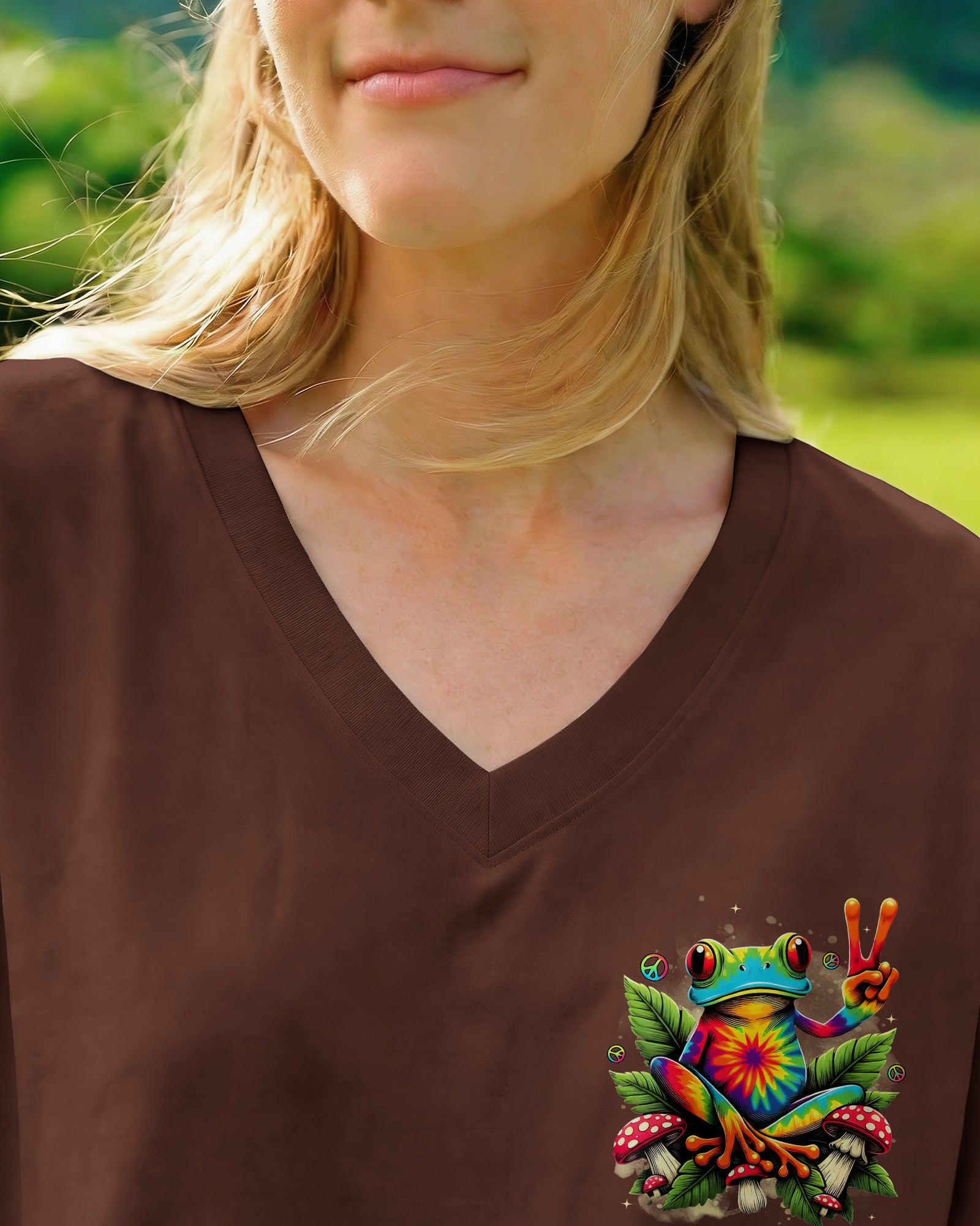 BE YOU THE WORLD WILL ADJUST FROG ALL OVER PRINT - TYTD0402261