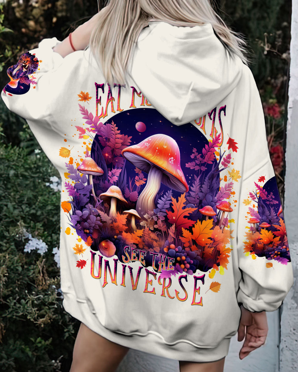 EAT MUSHROOMS SEE THE UNIVERSE AUTUMN ALL OVER PRINT - TLNT2607231