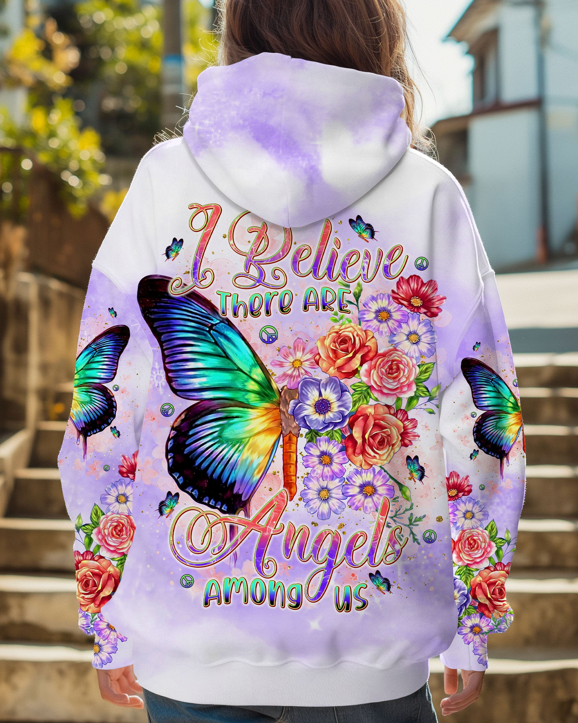 I BELIEVE THERE ARE ANGELS AMONG US BUTTERFLY ALL OVER PRINT - TLNT2808243