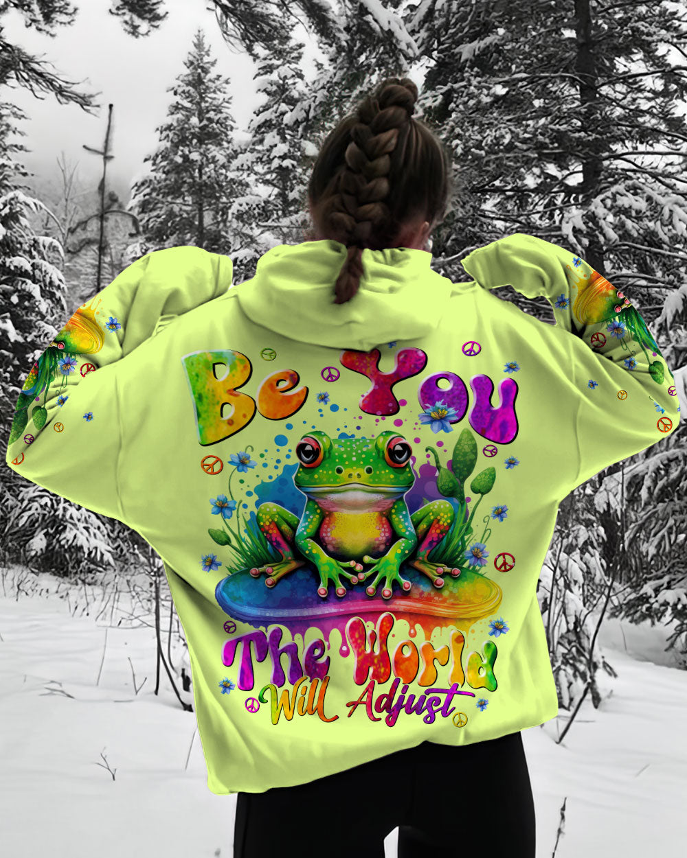 BE YOU THE WORLD WILL ADJUST FROG ALL OVER PRINT - TLNT2808234