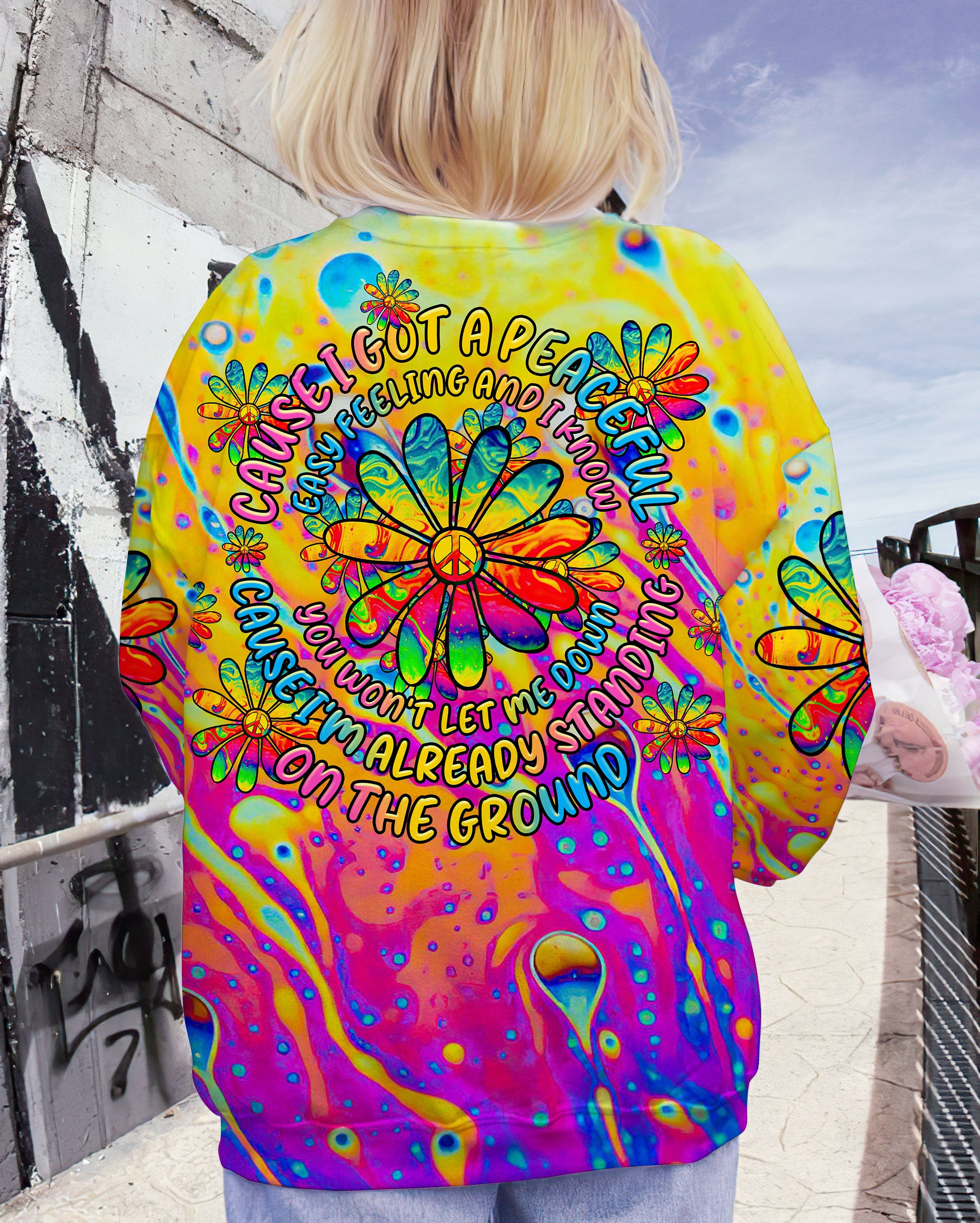 CAUSE I GOT A PEACEFUL COLORFUL DAISY ALL OVER PRINT - TLTR2508231