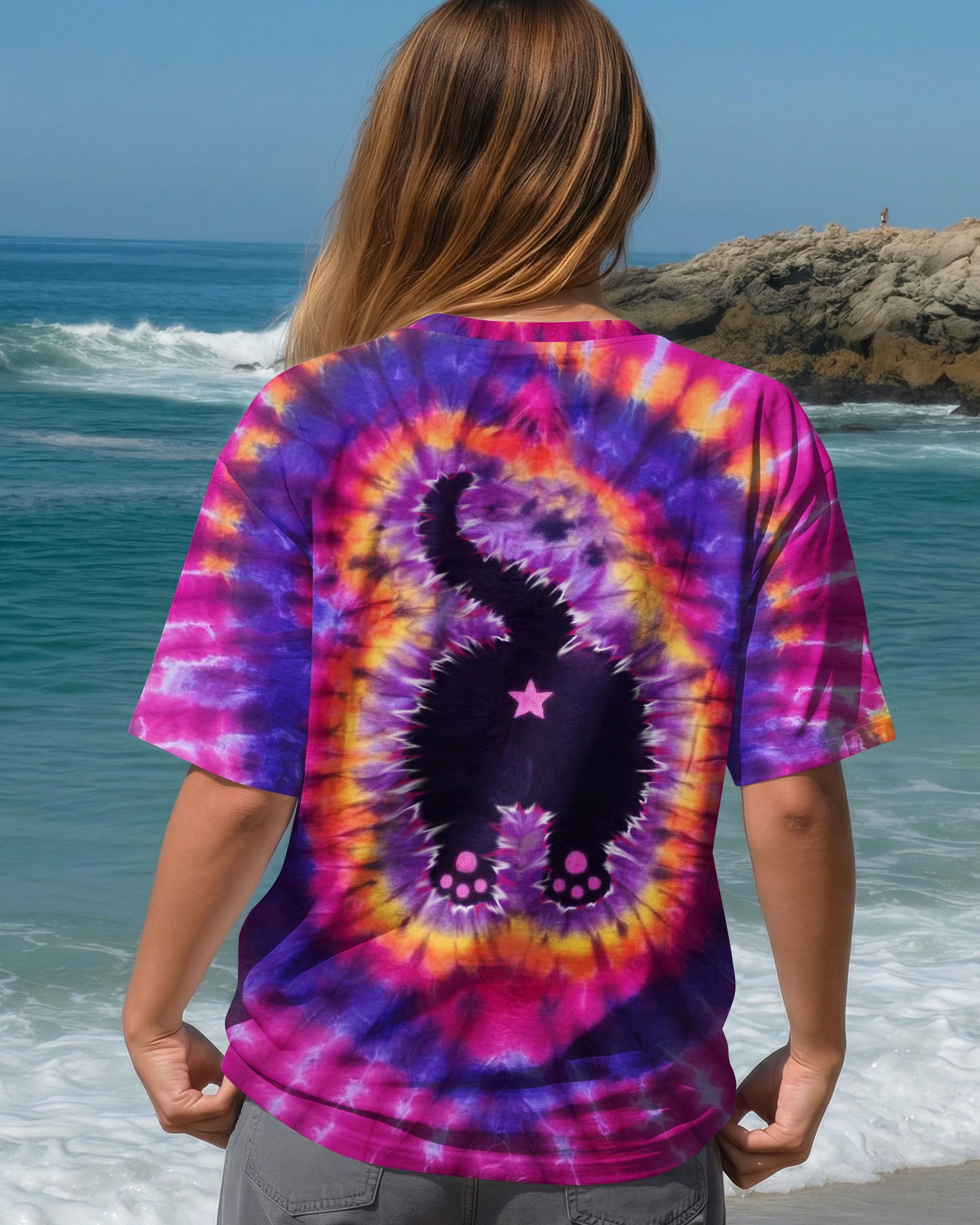 CAT PINK & PURPLE SWIRL ALL OVER PRINT - TLTW2512252