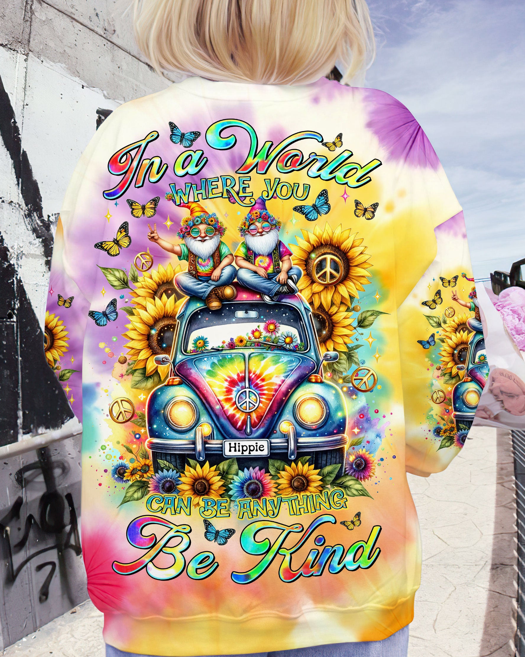 BE KIND CAR TIE DYE ALL OVER PRINT - TLTR0102242