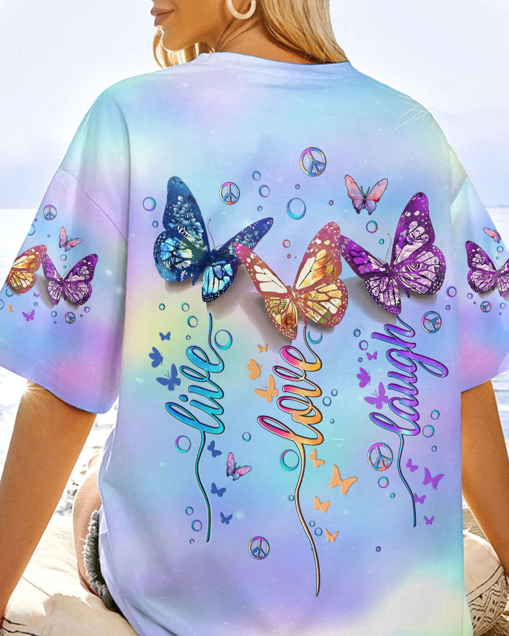 LIVE LOVE LAUGH BUTTERFLY ALL OVER PRINT - YHLT2512233