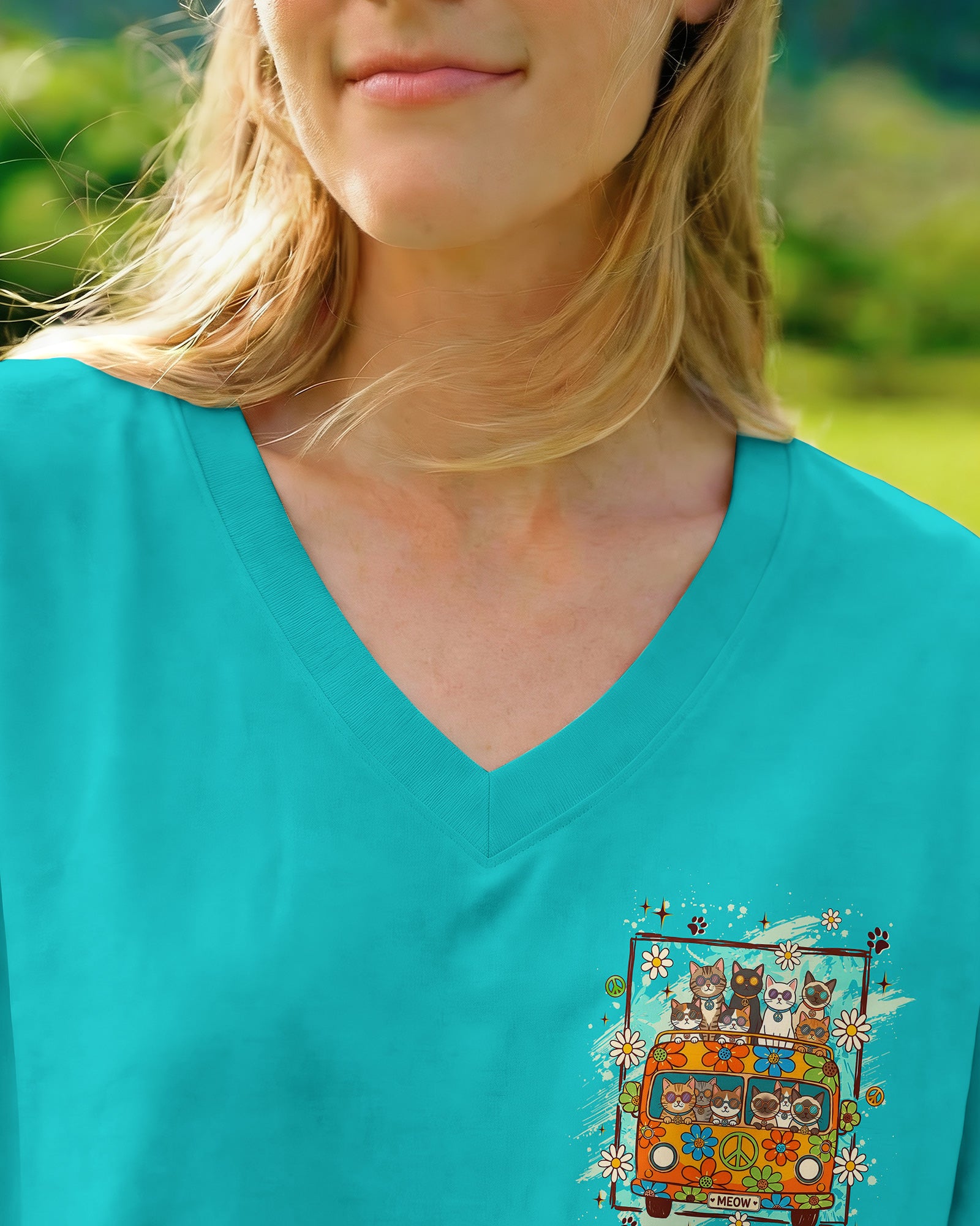PEACE LOVE AND MEOW CATS ALL OVER PRINT - TYLN2407263