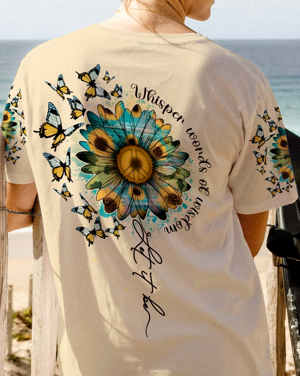 WHISPER WORDS OF WISDOM BUTTERFLY SUNFLOWER ALL OVER PRINT - TLNT130620234