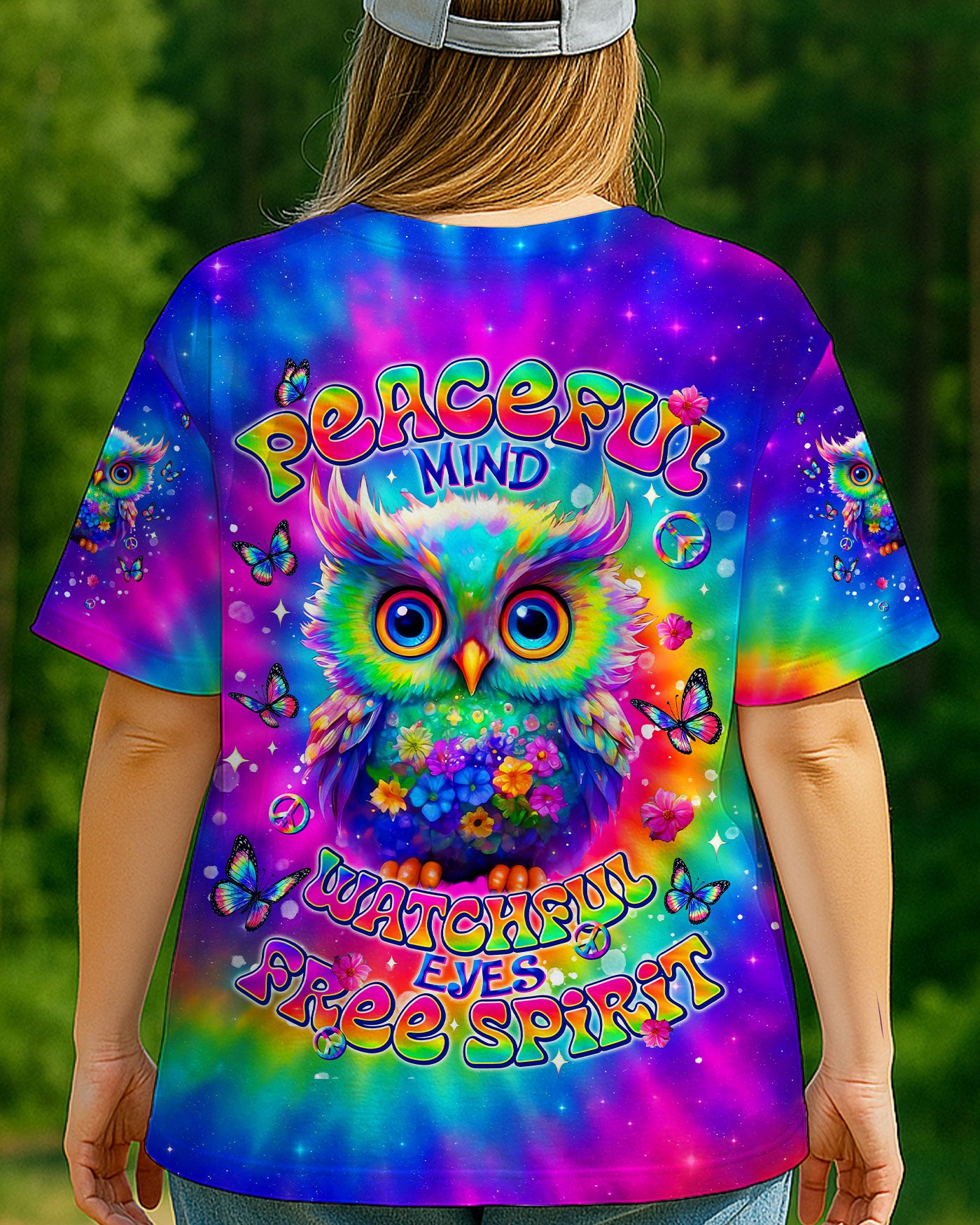 PEACEFUL MIND OWL TIE DYE ALL OVER PRINT - TLNT1207254