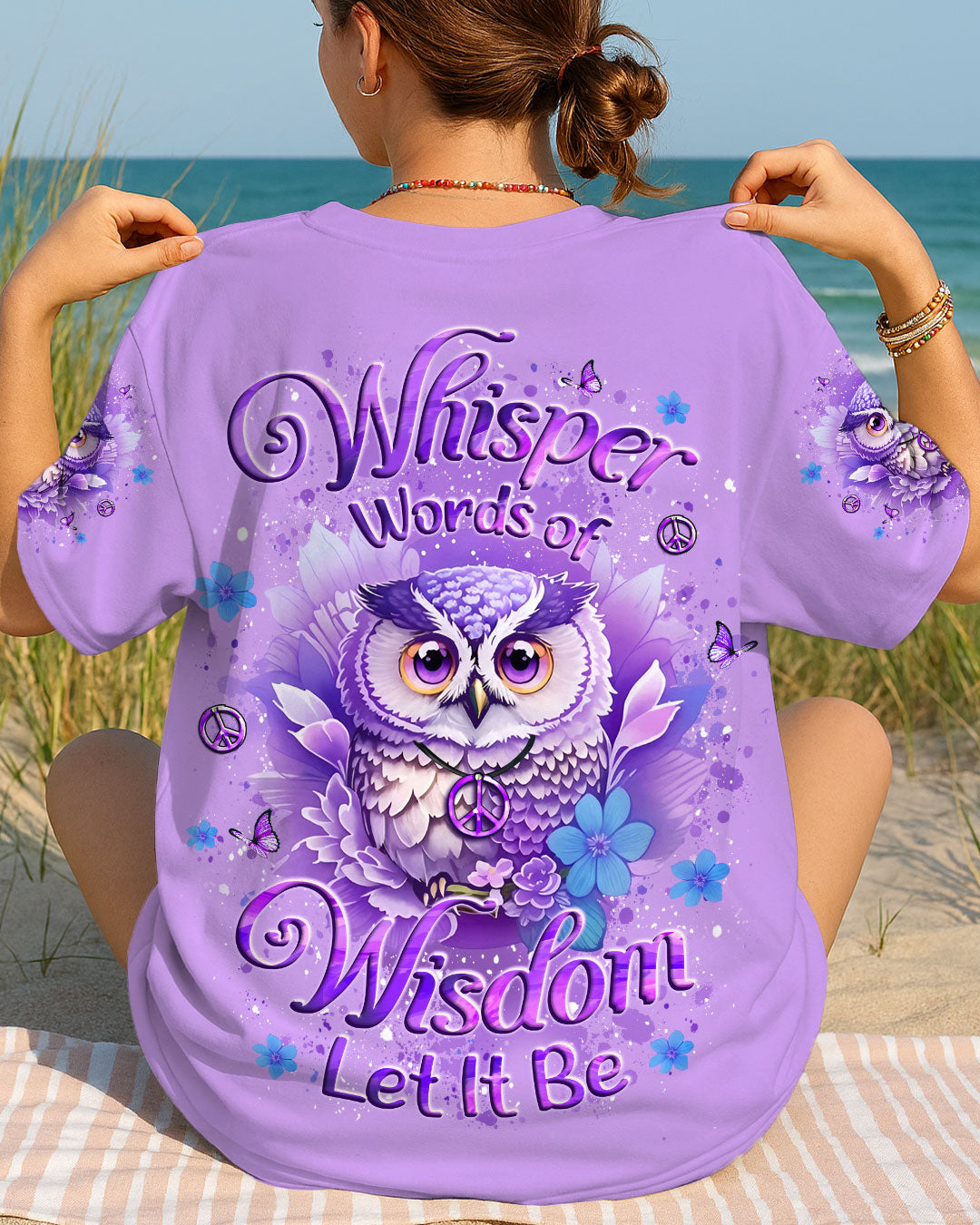 WHISPER WORDS OF WISDOM LET IT BE OWL ALL OVER PRINT - YHLT0310254