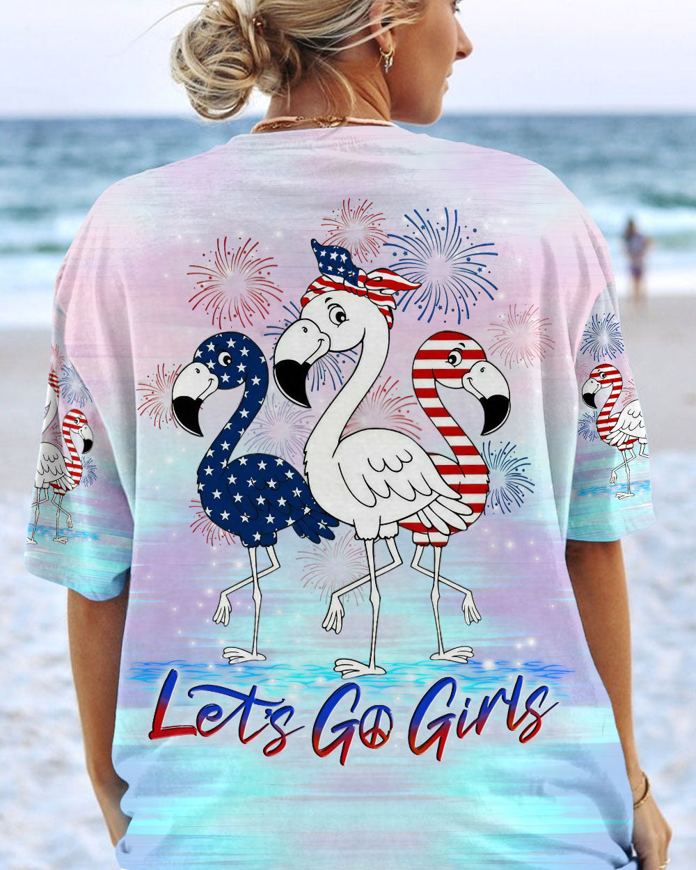 LET'S GO GIRLS FLAMINGO ALL OVER PRINT - YHLN3006232