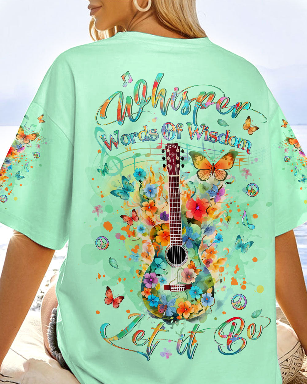 WHISPER WORDS OF WISDOM GUITAR FLOWERS ALL OVER PRINT - YHLT2211232