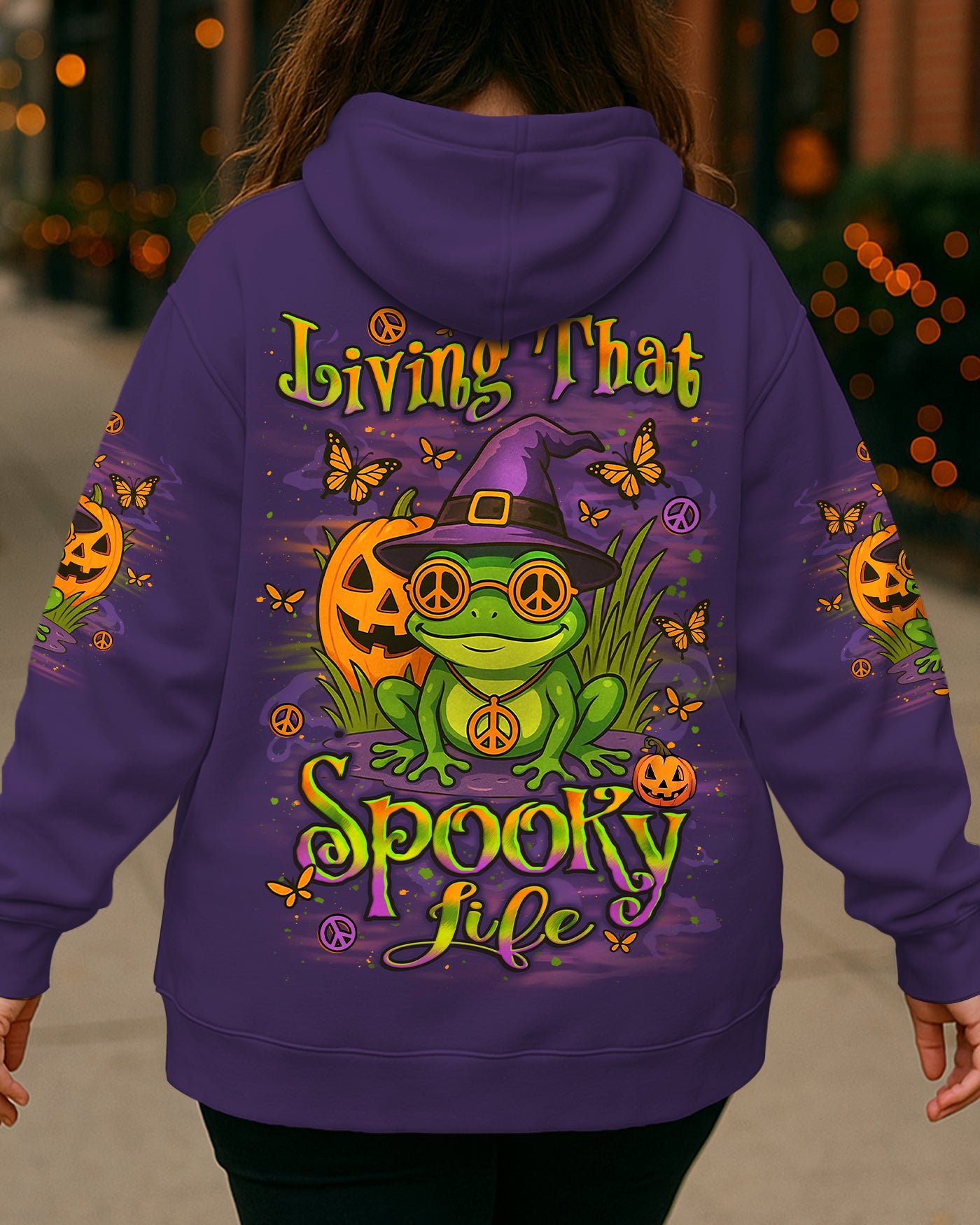 LIVING THAT SPOOKY LIFE HALLOWEEN FROG ALL OVER PRINT - YHLT1807253