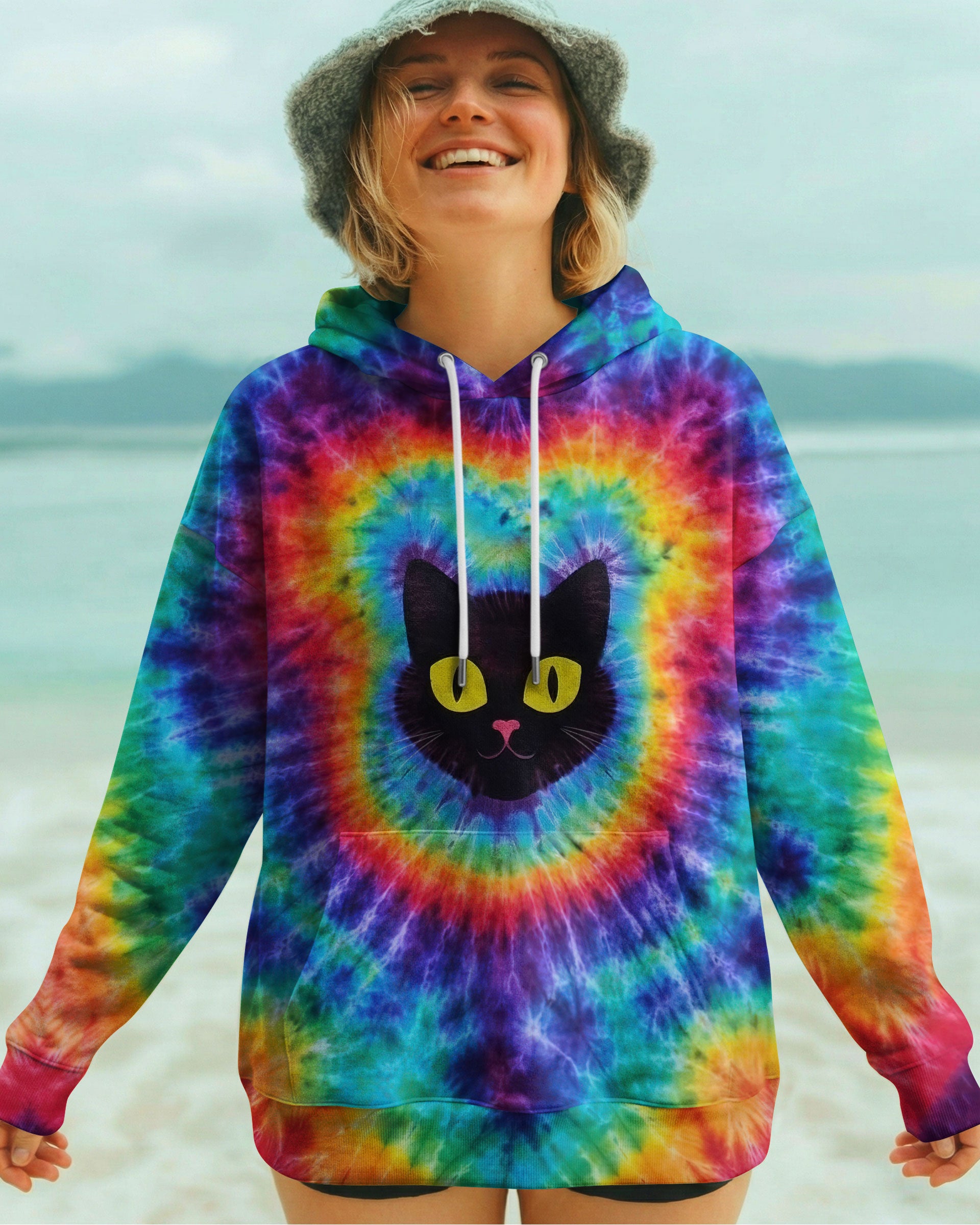 CAT COLORFUL SWIRL PATTERN ALL OVER PRINT - TLTW2412252