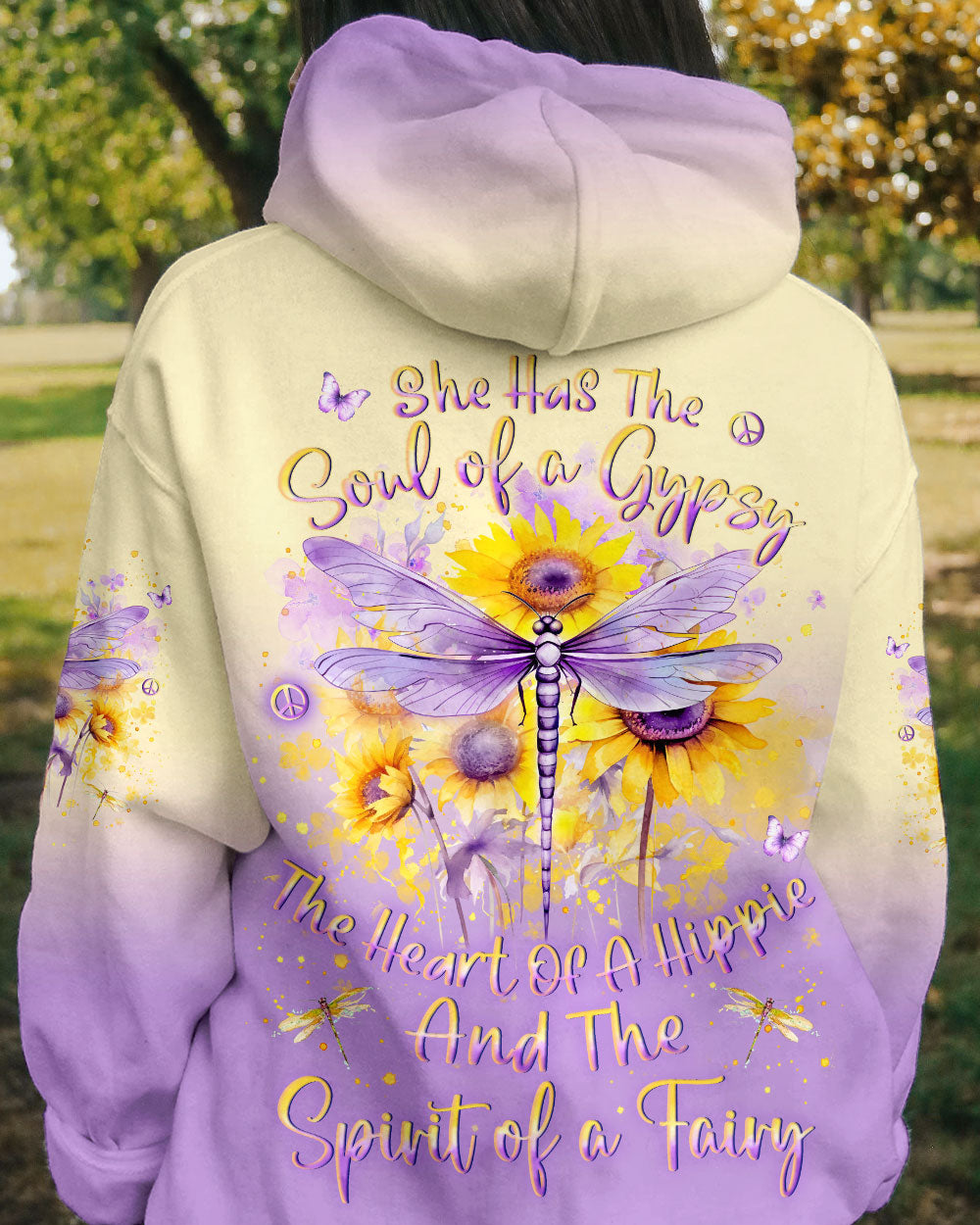 SPIRIT OF A FAIRY DRAGONFLY SUNFLOWERS ALL OVER PRINT - YHLN1512231