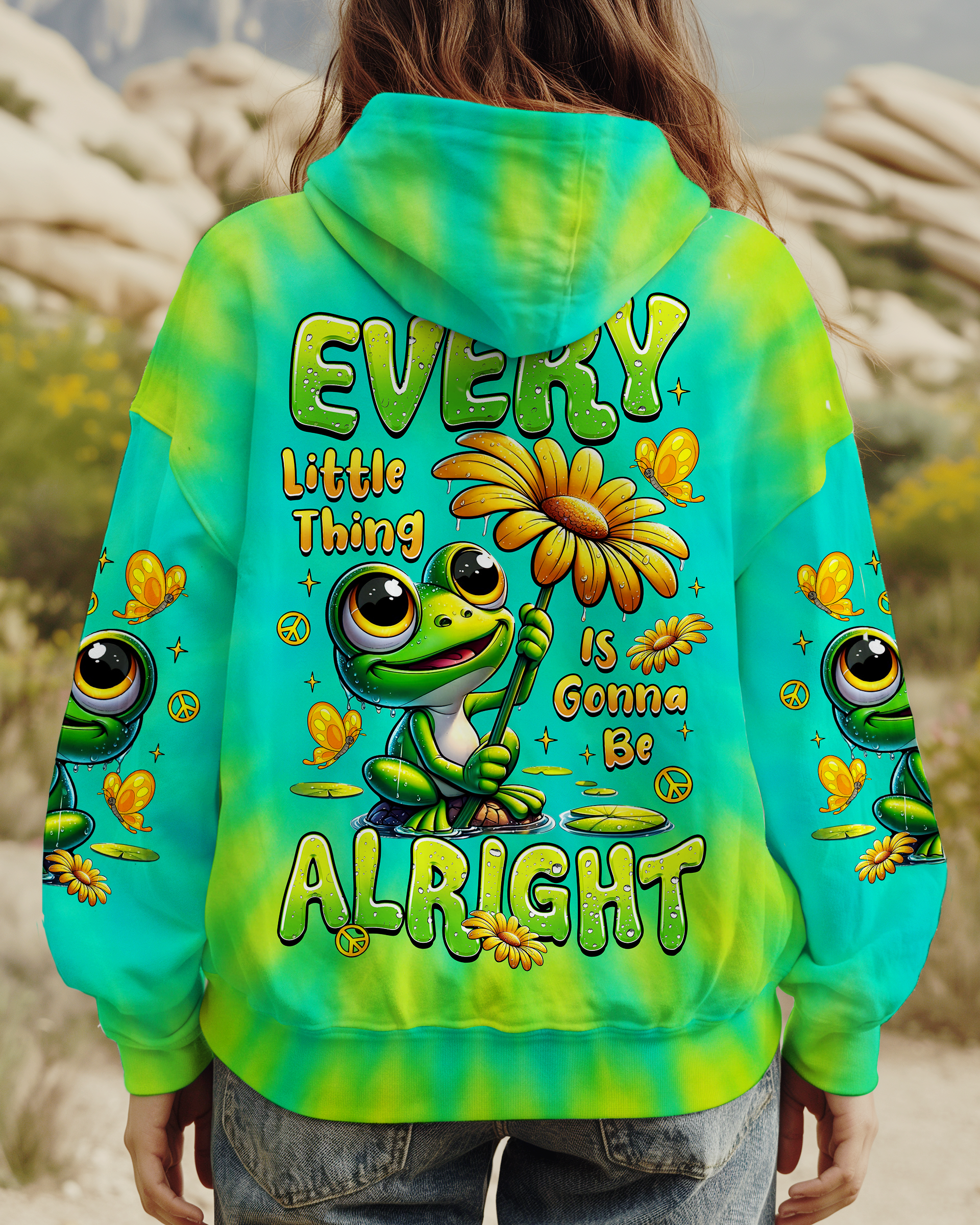 EVERY LITTLE THING IS GONNA BE ALRIGHT FROG TIE DYE ALL OVER PRINT -  TLTR0807252