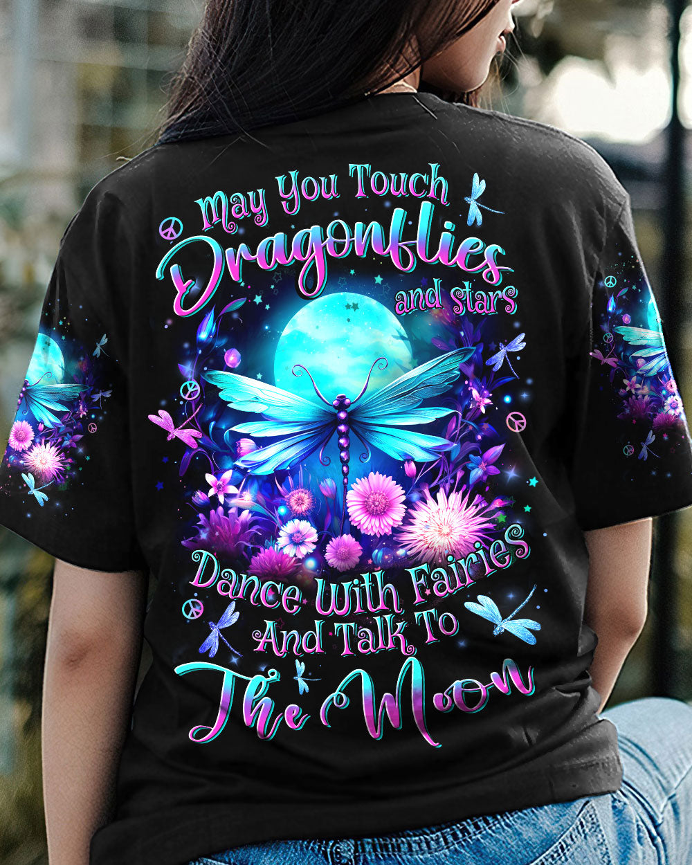 MAY YOU TOUCH DRAGONFLIES AND STARS ALL OVER PRINT - YHHN0801243