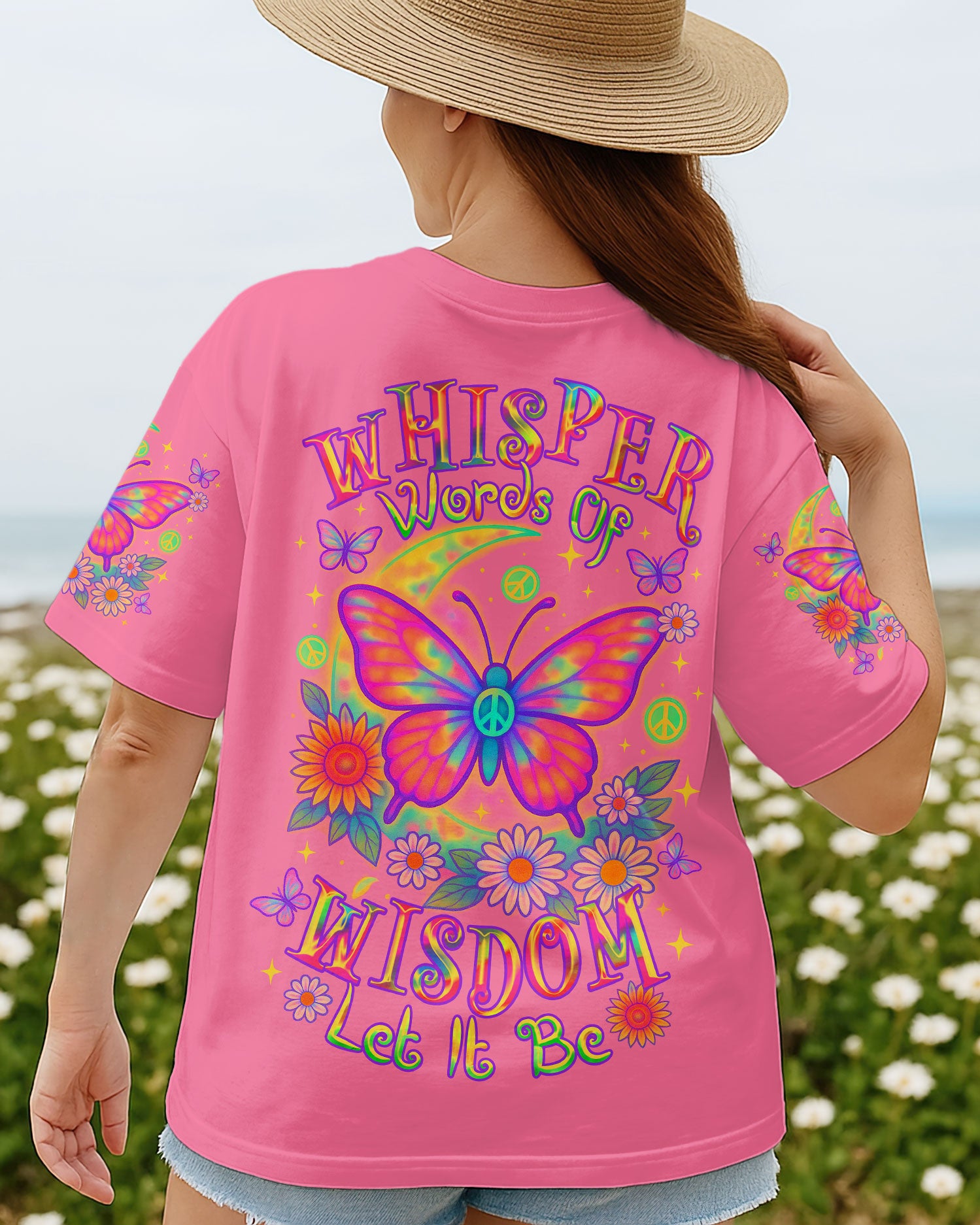 WHISPER WORDS OF WISDOM LET IT BE BUTTERFLY ALL OVER PRINT  - TLTR1906254