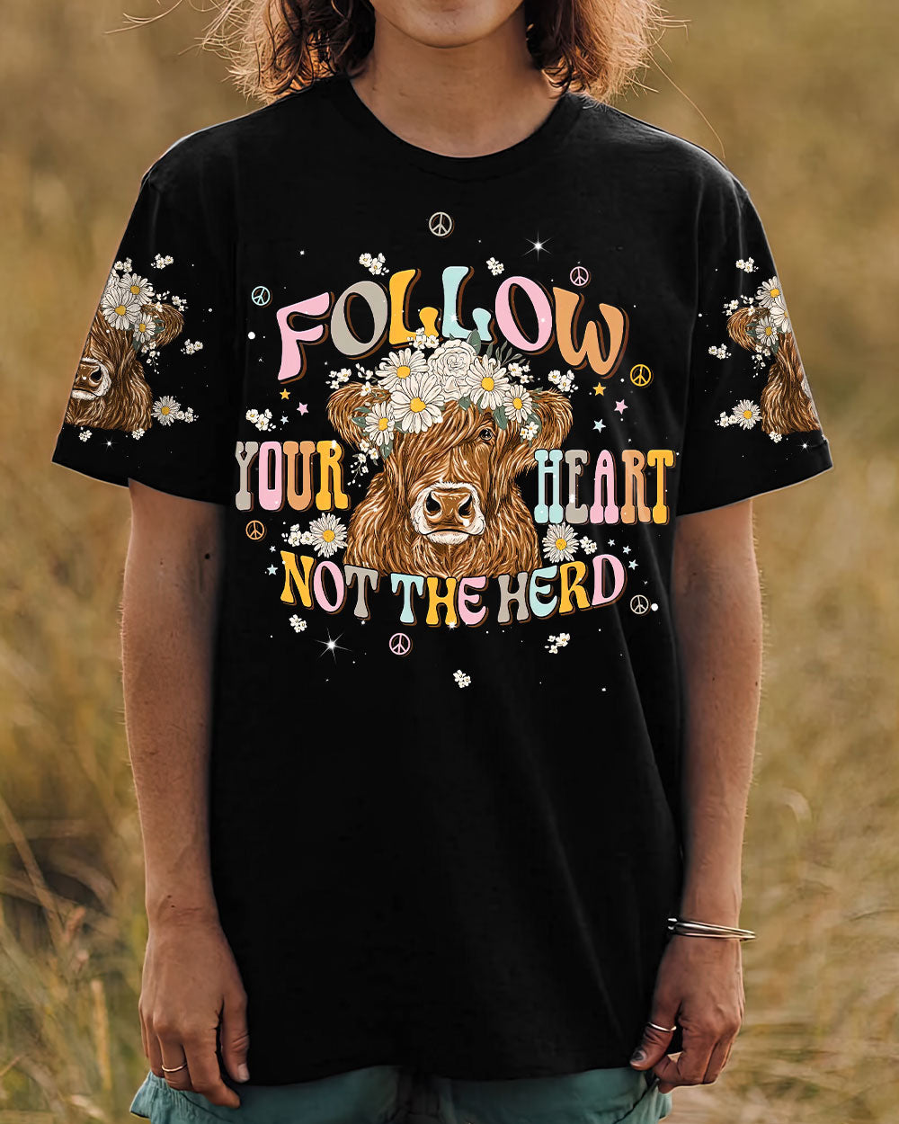 FOLLOW YOUR HEART COW ALL OVER PRINT - TLNT2707231