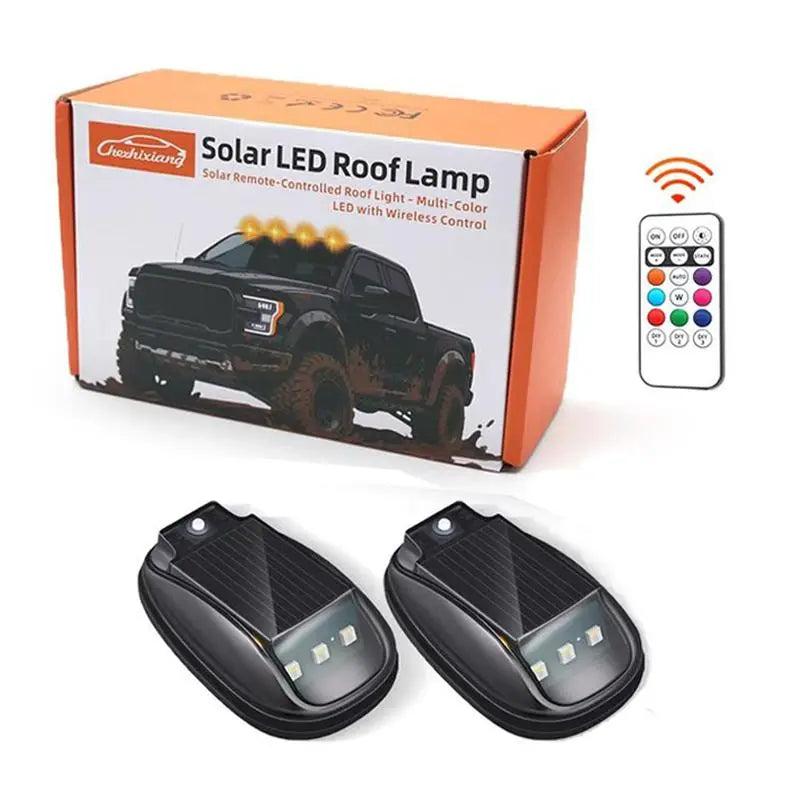 🚗 Solar Car Roof RGB Light | Remote Control LED Strobe Lamp