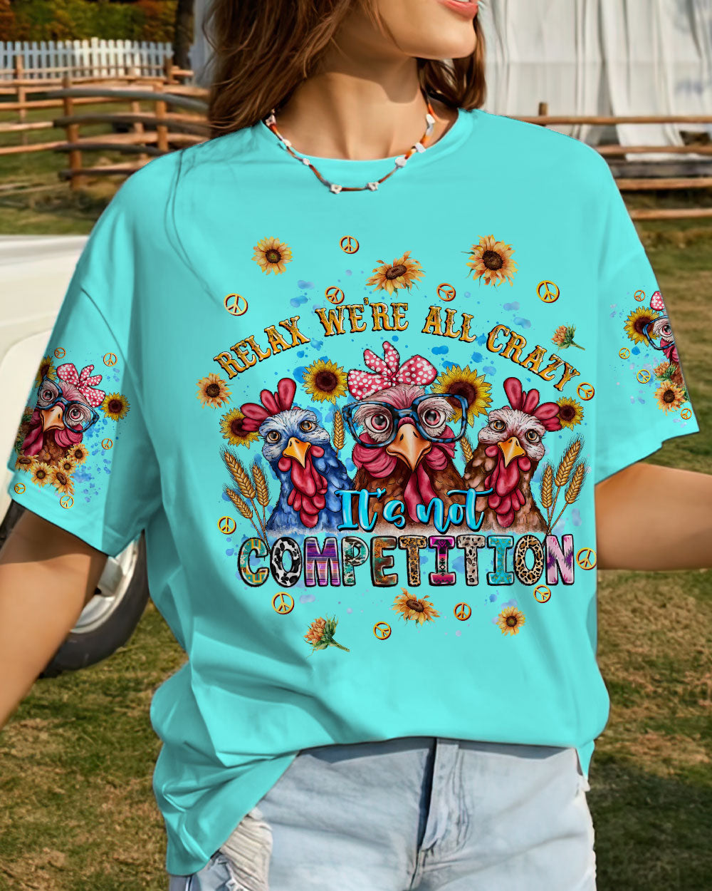 RELAX WE'RE ALL CRAZY CHICKEN ALL OVER PRINT - TLNT1608234