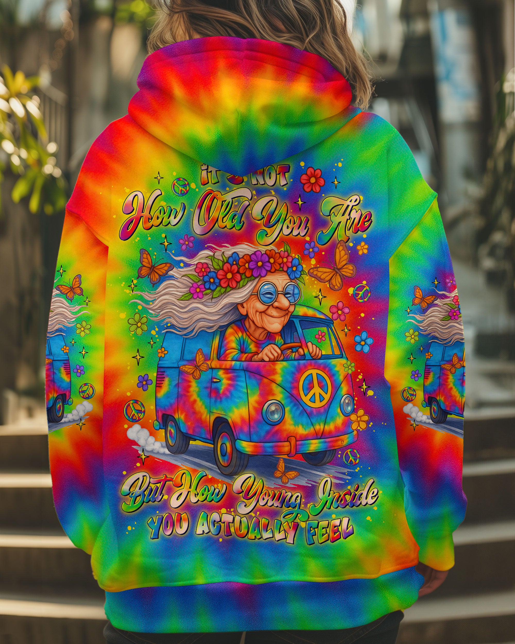 IT'S NOT HOW OLD YOU ARE HIPPIE BUS TIE DYE ALL OVER PRINT - TLTR2706253