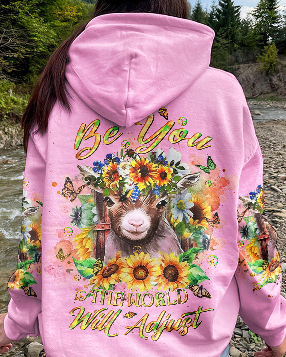 BE YOU THE WORLD WILL ADJUST GOAT ALL OVER PRINT - YHHN0301233
