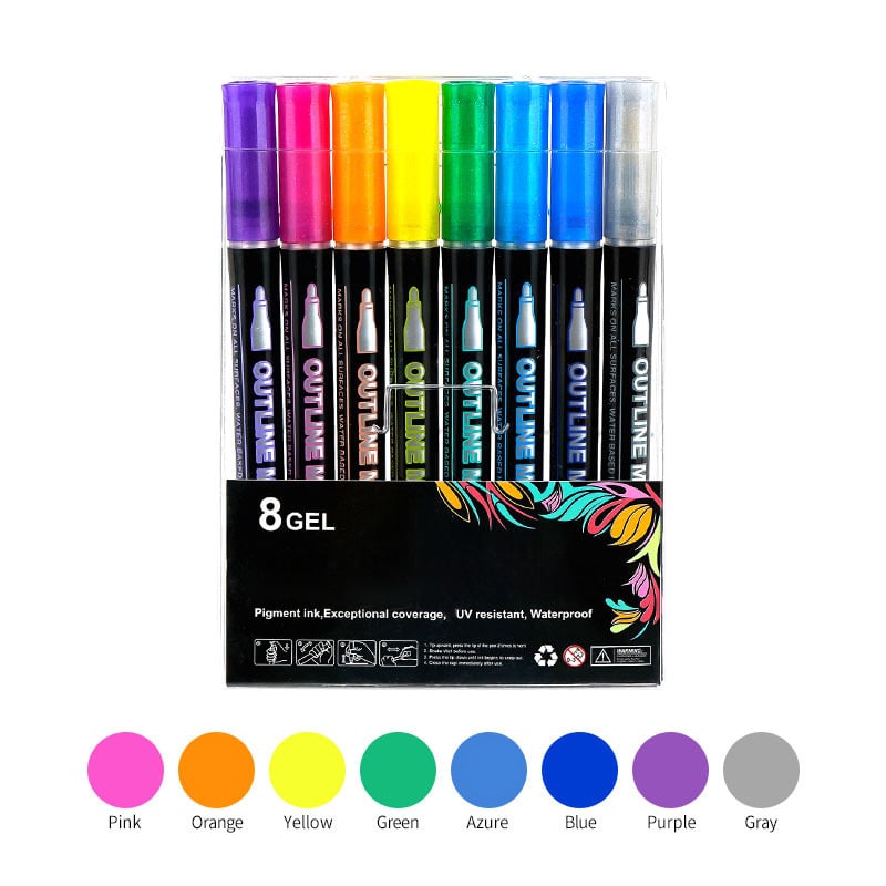 🎉🎁Last Day 49% OFF - 🎉 Double Line Outline Art Pen Marker Pen