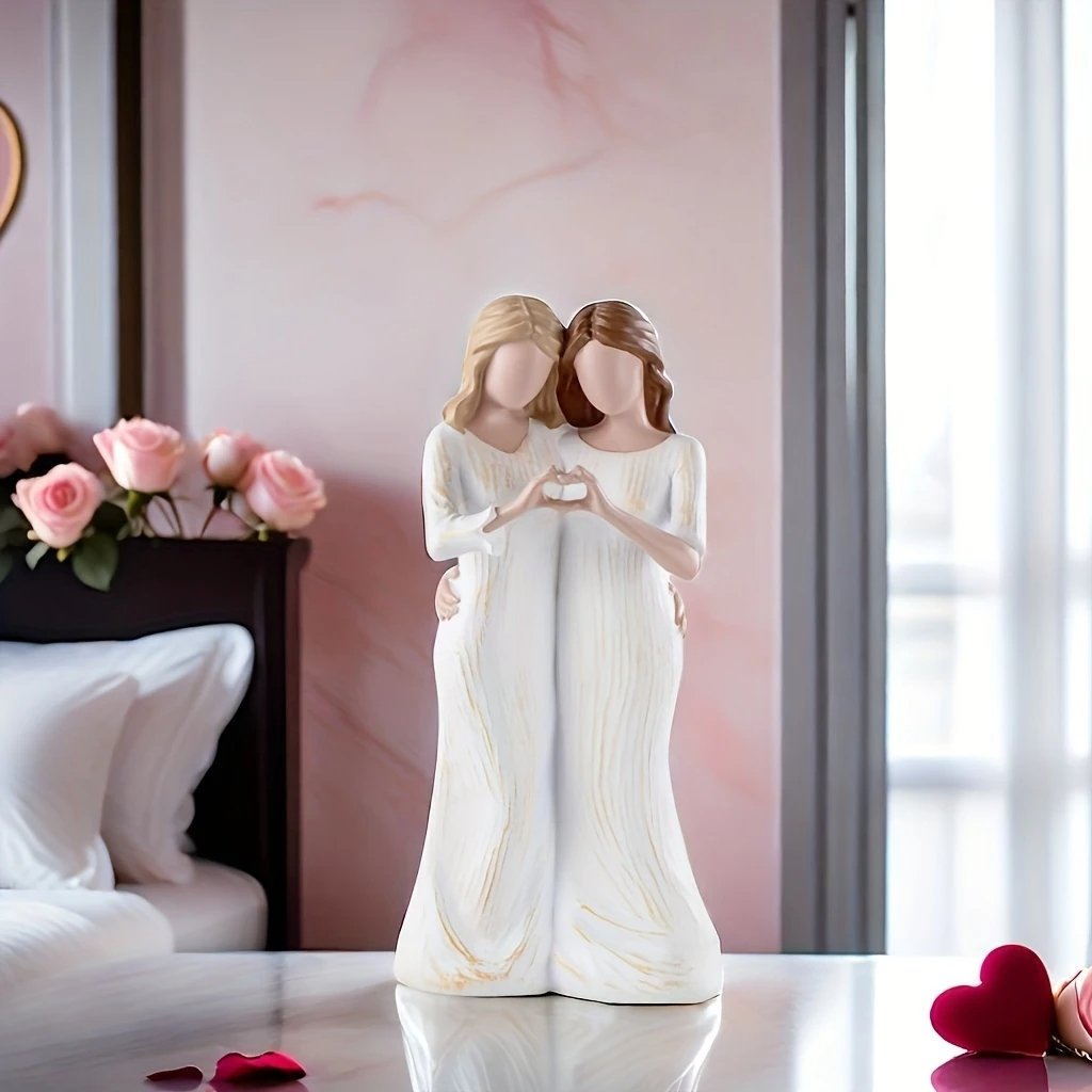 💕✨Mother and Daughter Close Heart Gesture Statue