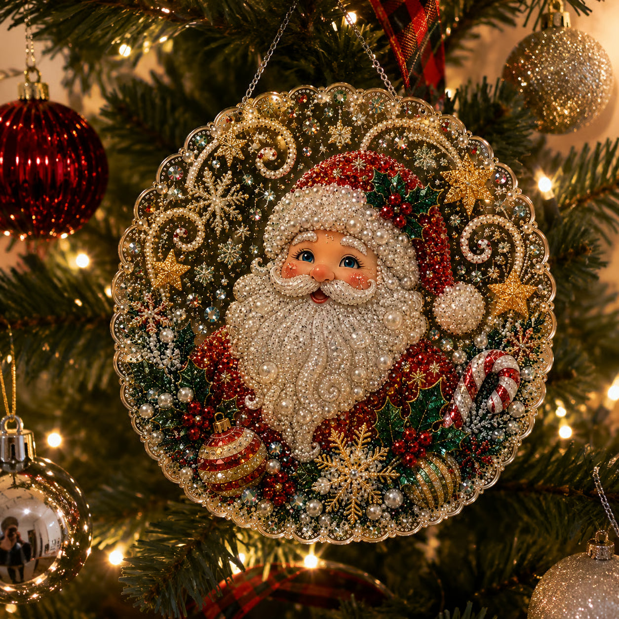 🎄 LIMITED TIME！！ 49% OFF – ✨ 🎄 Christmas Pearl Diamond Art Ornament Kit – DIY Handmade Holiday Hanging Decor 🎅💎