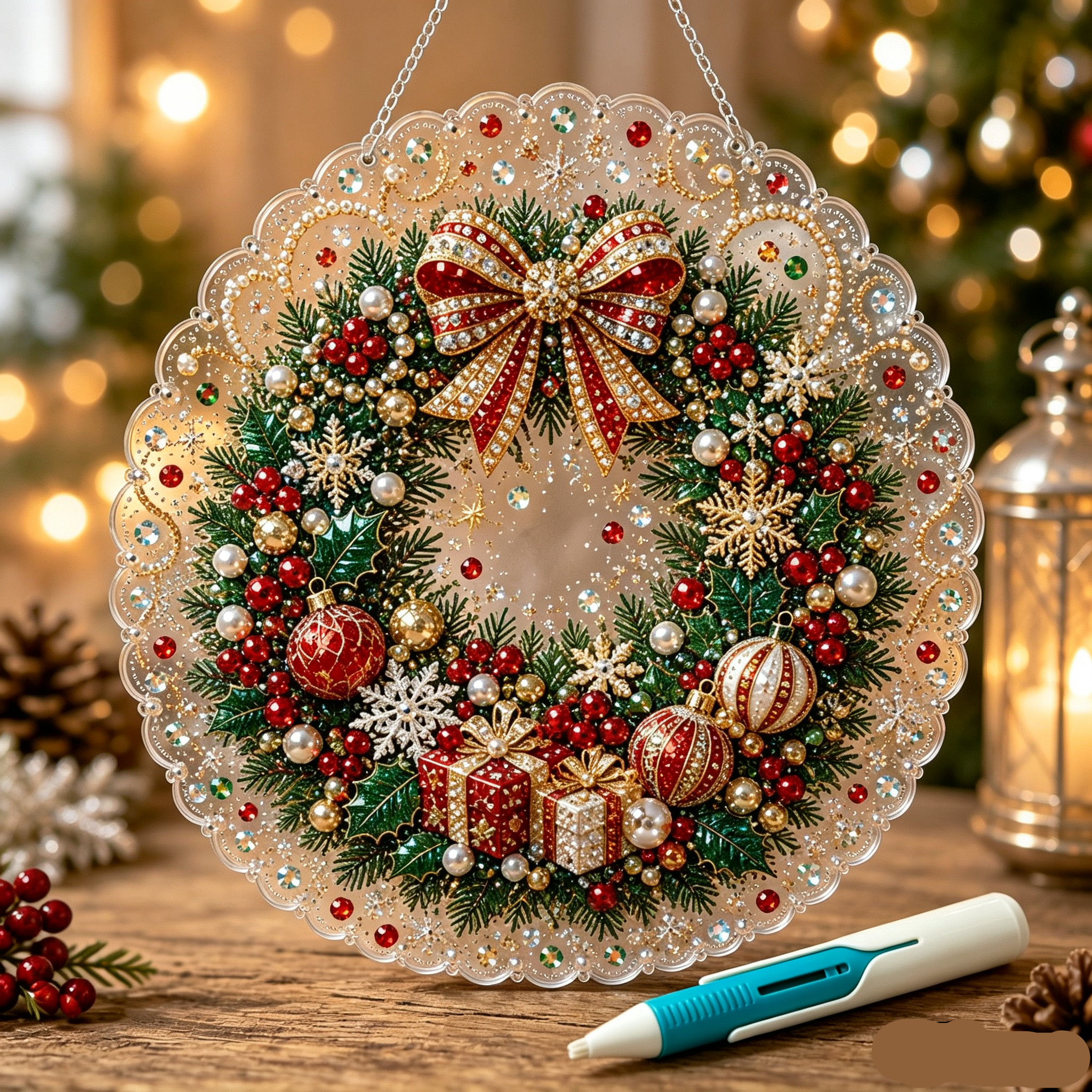 🎄 LIMITED TIME！！ 49% OFF – ✨ 🎄 Christmas Pearl Diamond Art Ornament Kit – DIY Handmade Holiday Hanging Decor 🎅💎