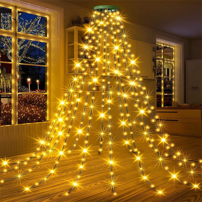 Christmas Tree Waterfall Lights with Ring🔥BUY 2 FREE SHIPPING
