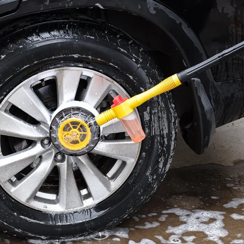 Rotating Car Wash Brush, 360 Degree Automatic Rotating Adjustable Dip Wash Brush High Pressure Washer for Vehicle Cleaning