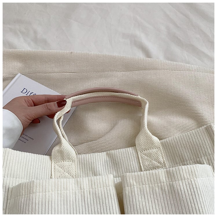 Corduroy Solid Color Tote Bag, Shoulder Bag🔥(Buy 2 Free Shipping)