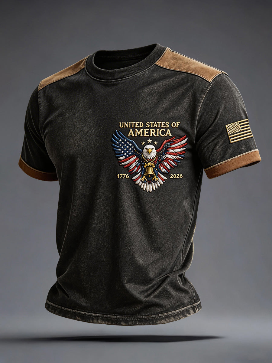 Men's USA 1776-2026 Bald Eagle Art Print T-Shirt