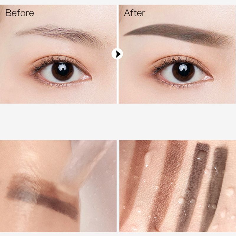 Instant adjustable eyebrow stamp with two-color brow powder
