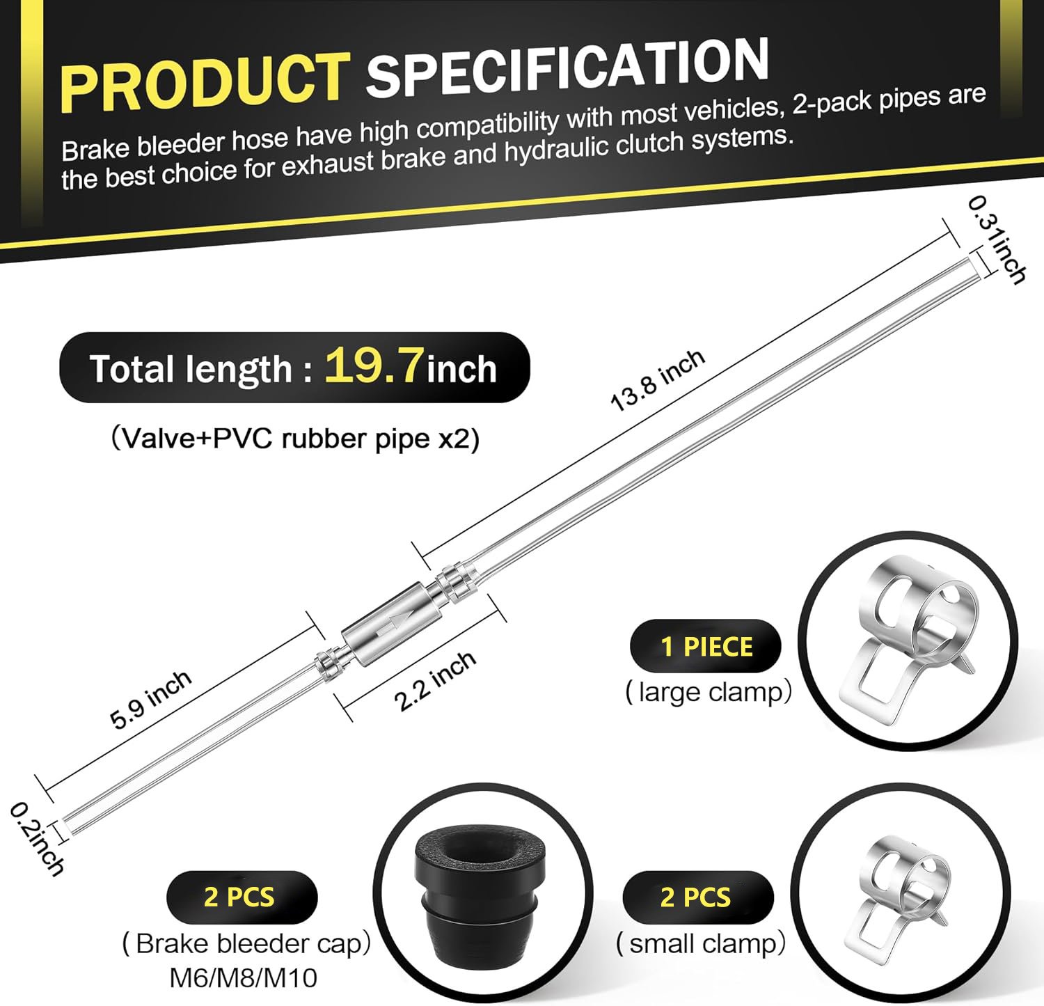 ⏰LAST DAY 49% OFF - One Way Check Valve Tube Bleeding Tool Kit (Brake Bleeder Hose)